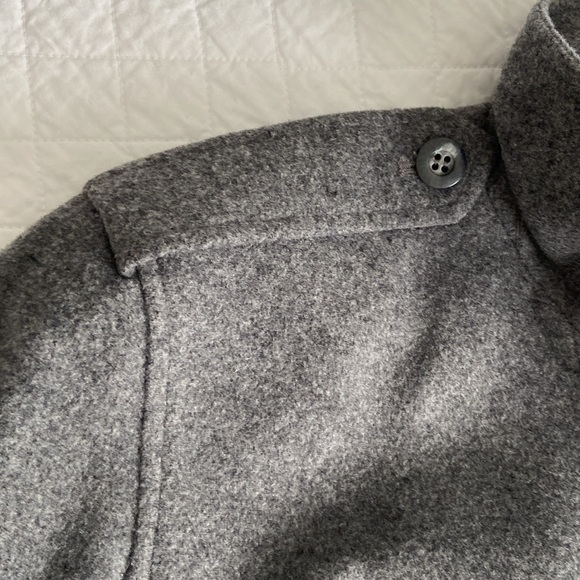 Emanuel Ungaro Tweed Wool Pea Coat Gray 10 or M - Picture 5 of 16